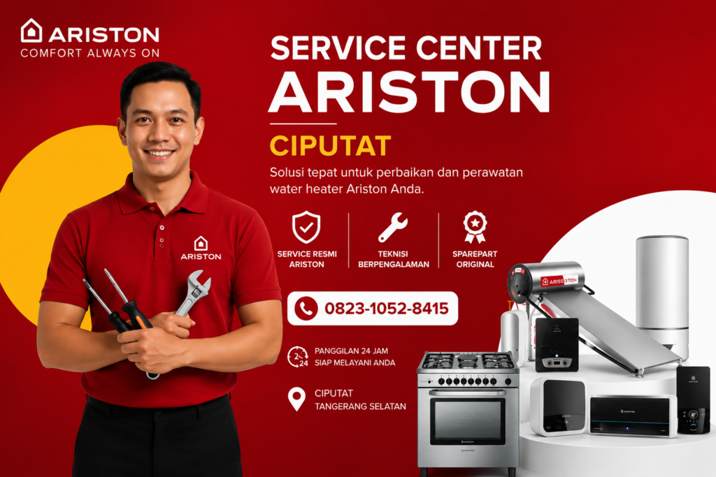 Service Center Ariston Ciputat melayani service water heater, kompor, oven dan cooker hood Ariston di Tangerang Selatan