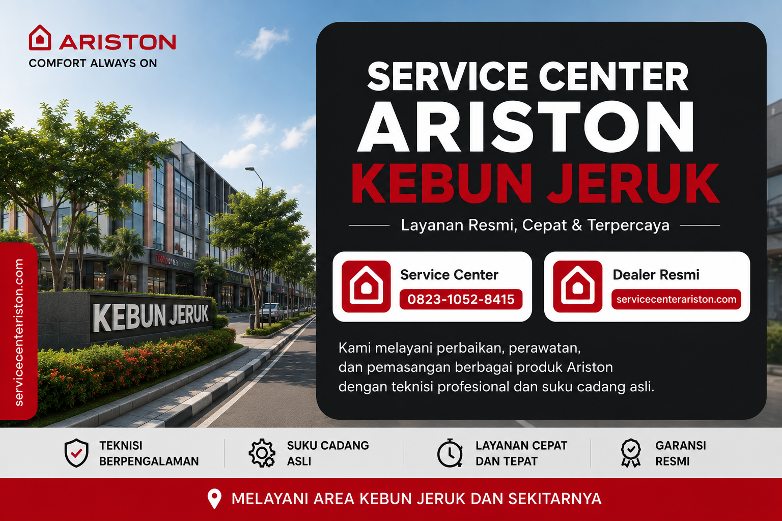 Service Center Ariston Kebon Jeruk siap membantu service kompor, oven, cooker hood, hob, microwave, dan water heater Ariston. Hubungi 0823-1052-8415.